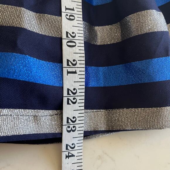 FunFun Girls Holiday Dress Navy Blue Silver Stripe - Size 6 - Picture 7 of 7